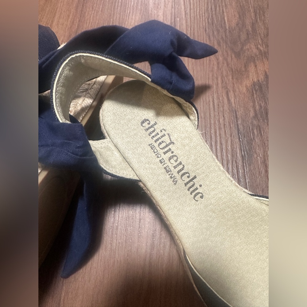 ChildrenChic Elegant Navy Espadrille with Ribbon Detail - Picture 7 of 8